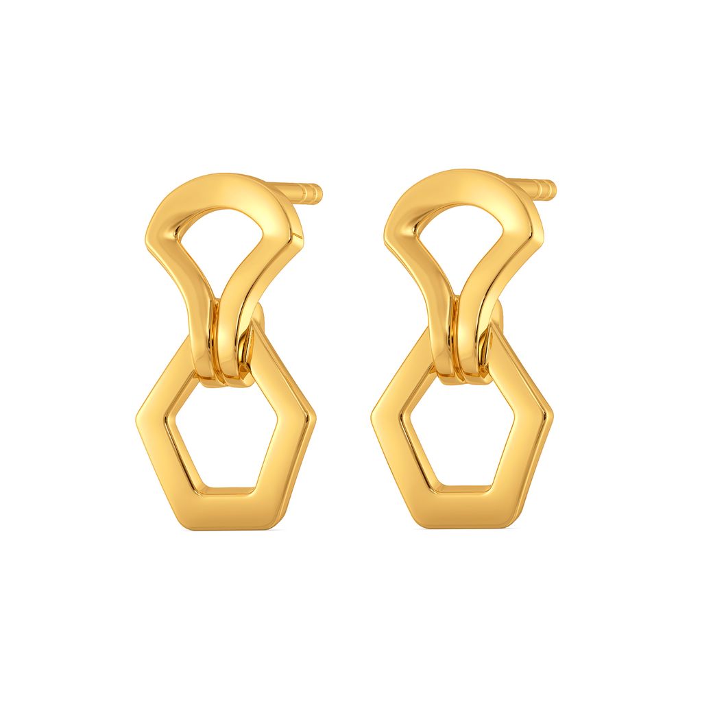Urbane Finesse Gold Earrings