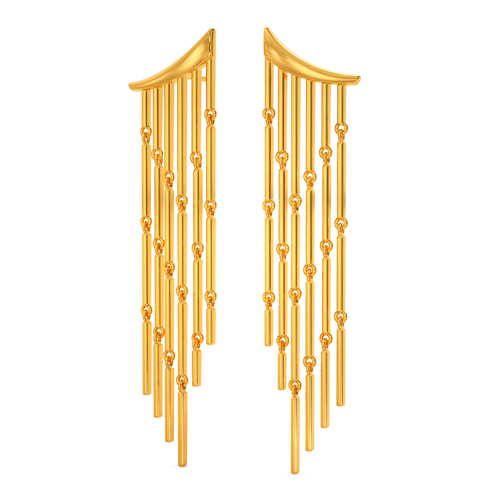 Perfectly Fringed Gold Earrings