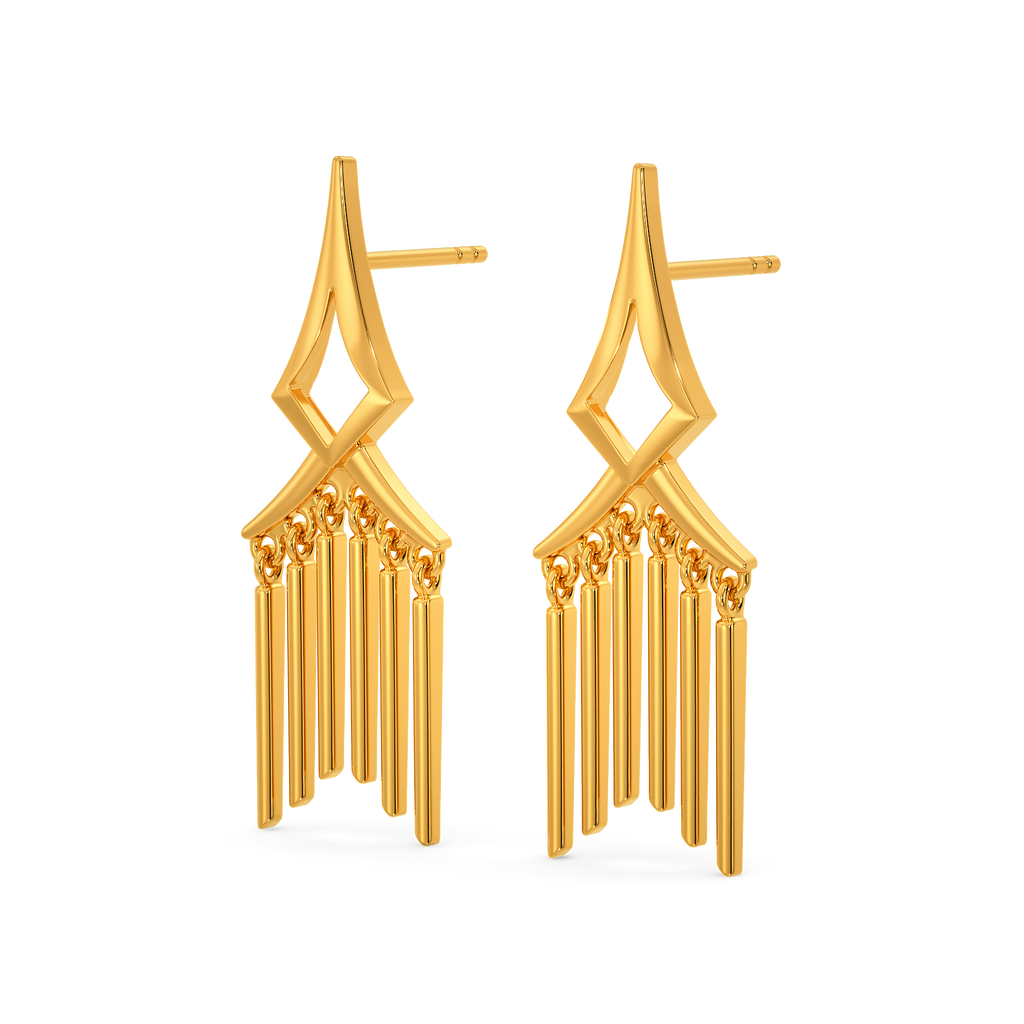 Fringed N Layered Gold Earrings