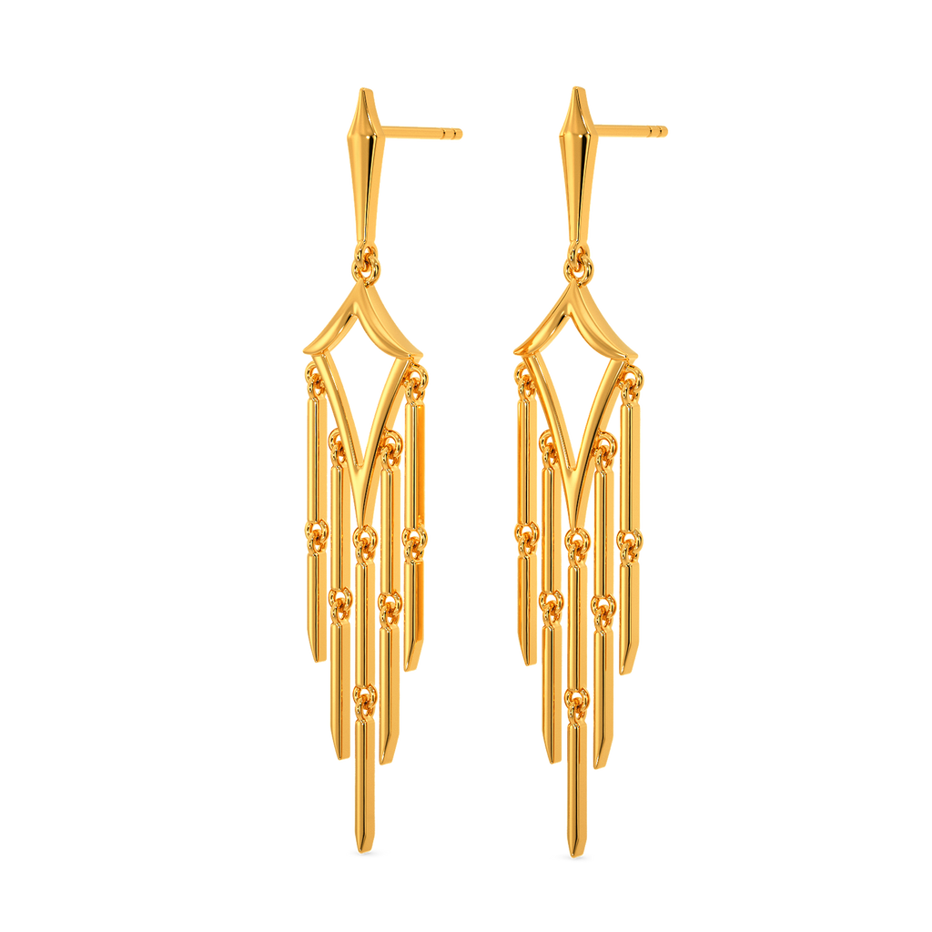 Touch Of Fringe Gold Earrings