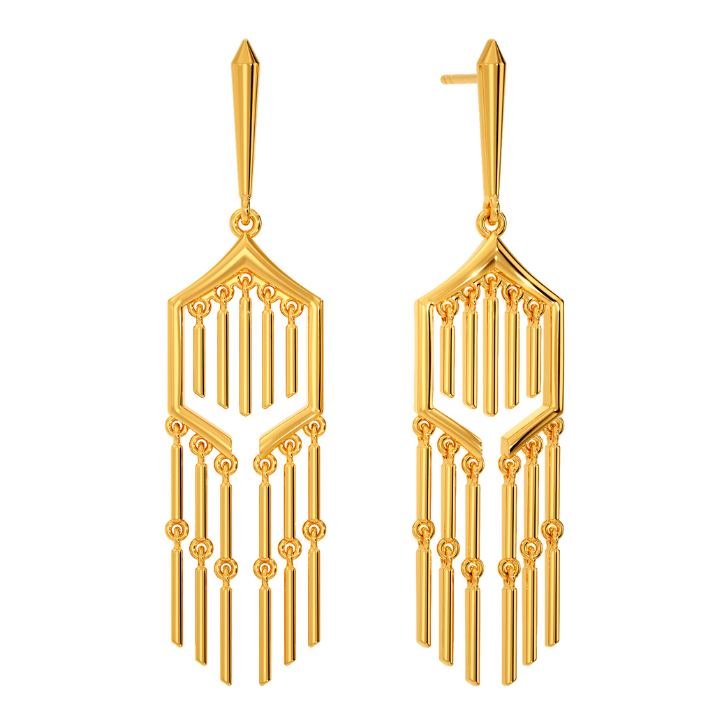Fringe Pret Gold Earrings