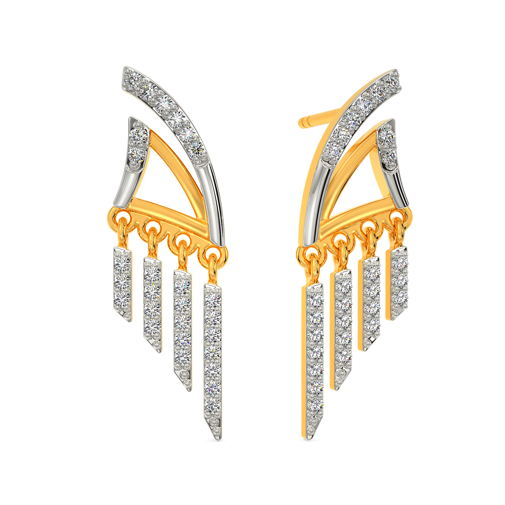 Strips Of Fringe Diamond Earrings