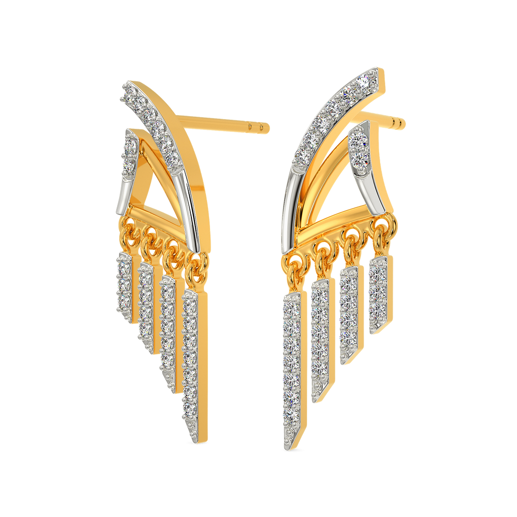 Strips Of Fringe Diamond Earrings