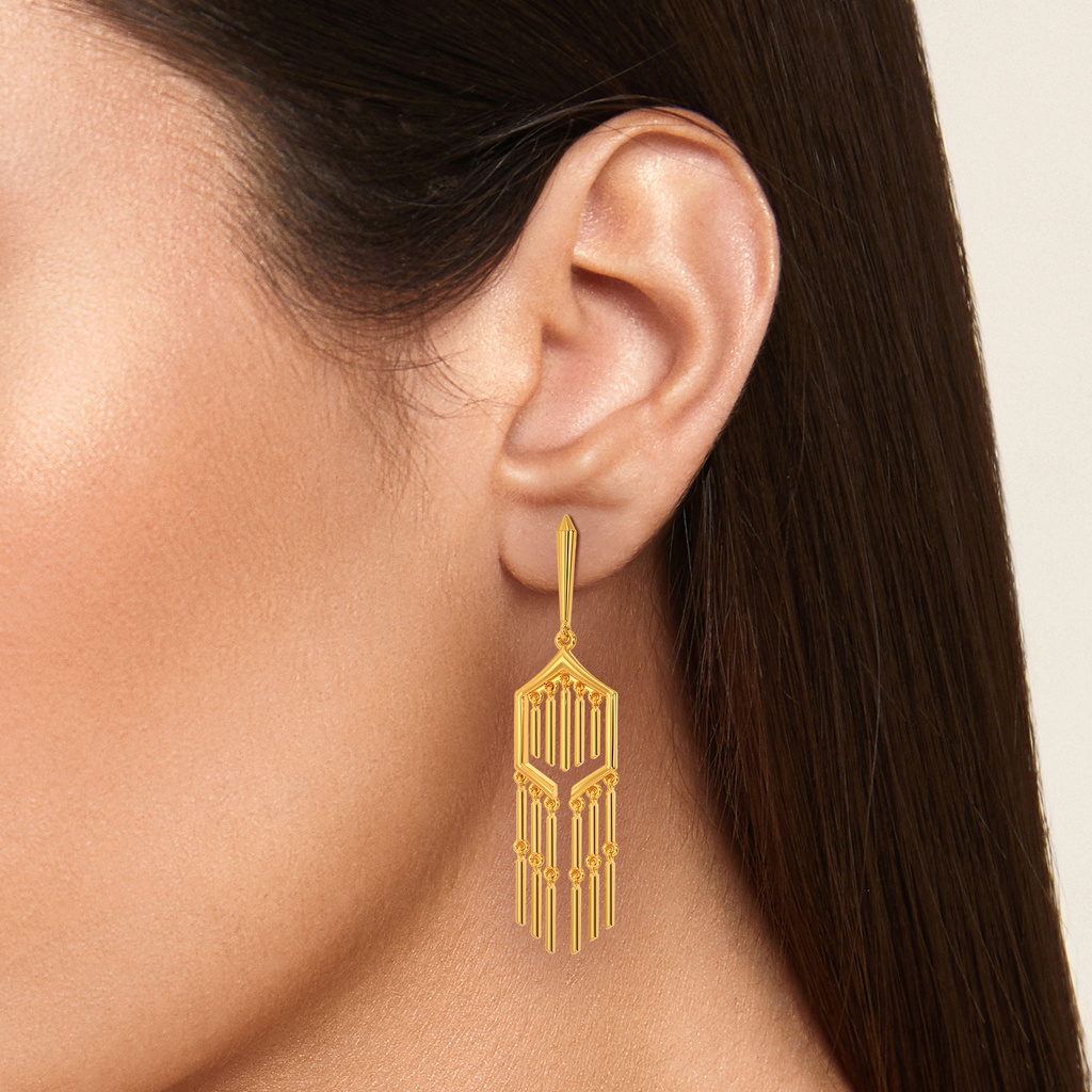 Fringe Pret Gold Earrings