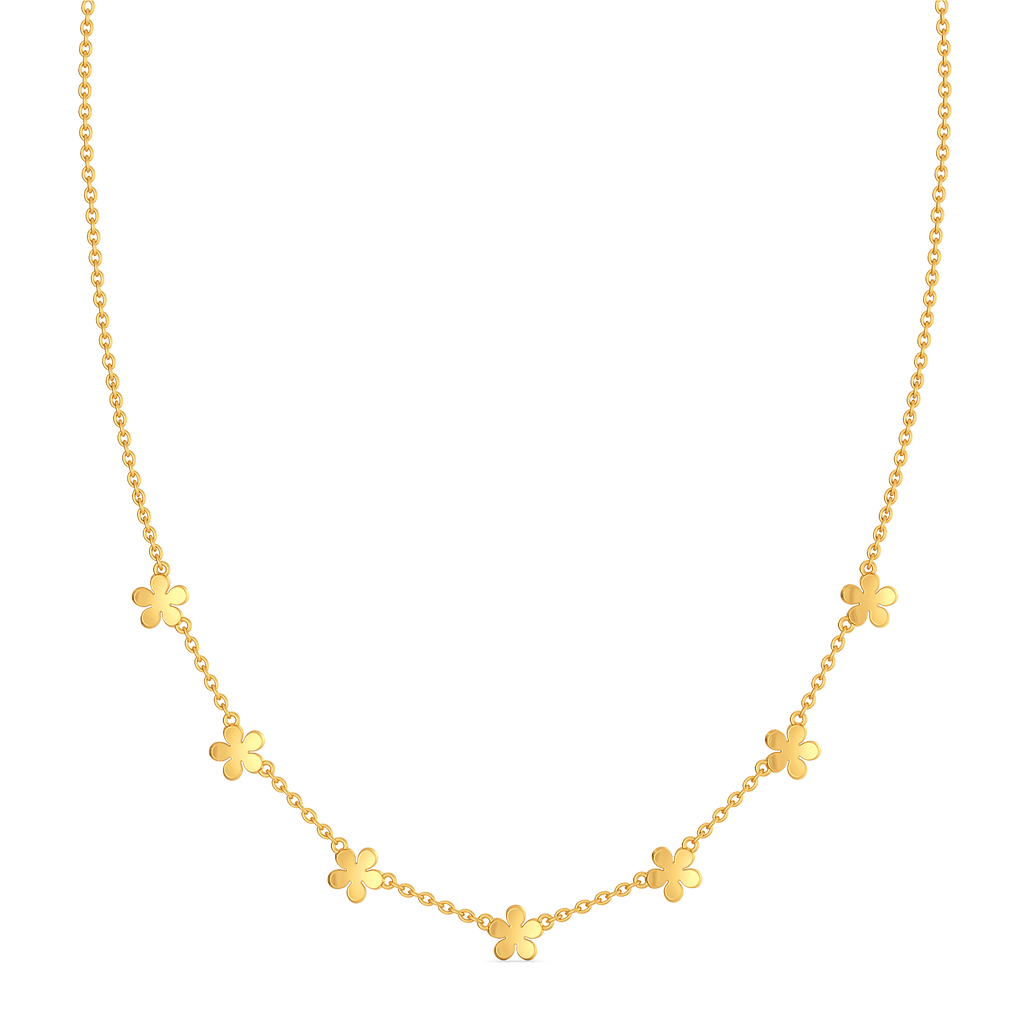 Floral Feather Gold Necklaces