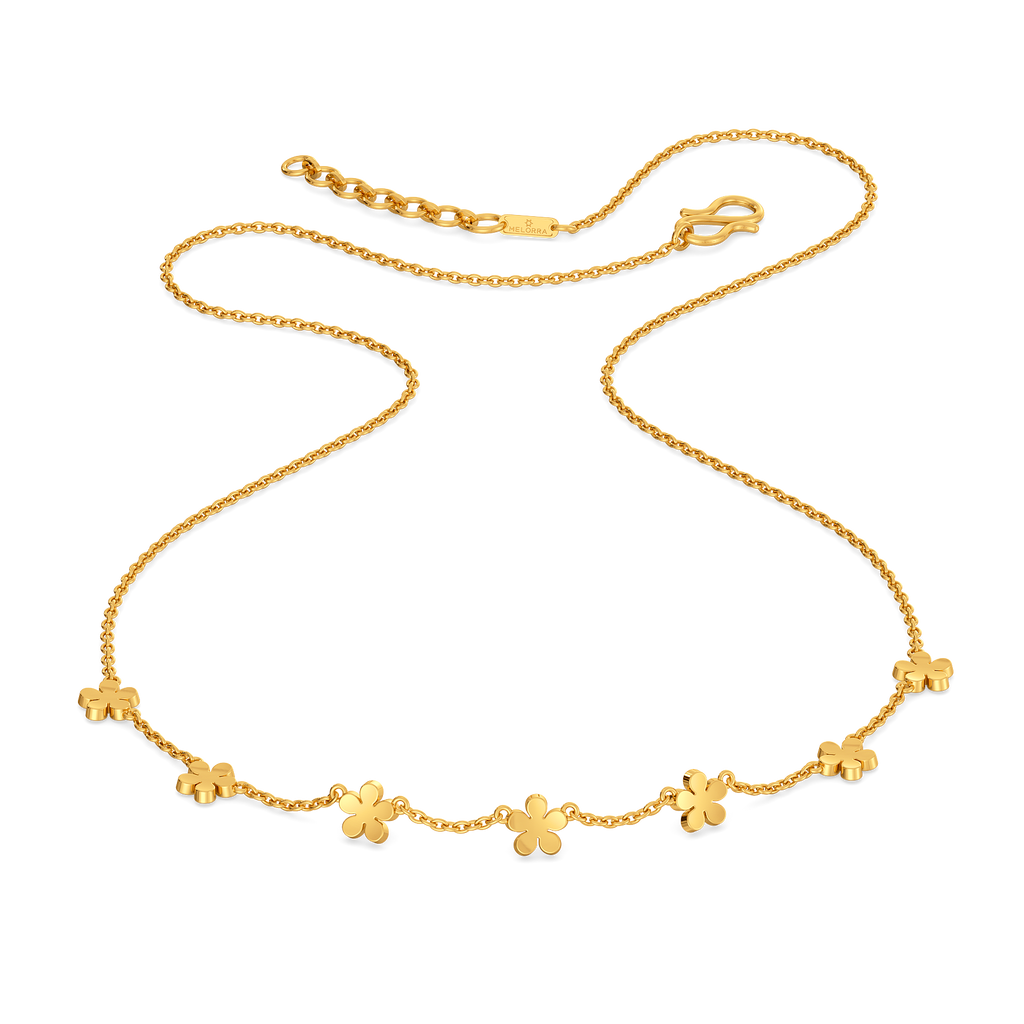 Floral Feather Gold Necklaces