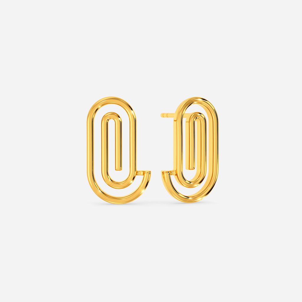 Groovy Swirls Gold Earrings