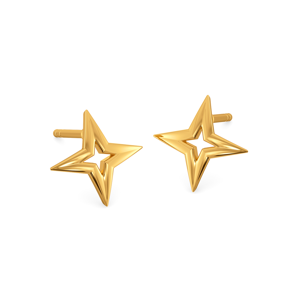 Zig Zag Spark Gold Earrings