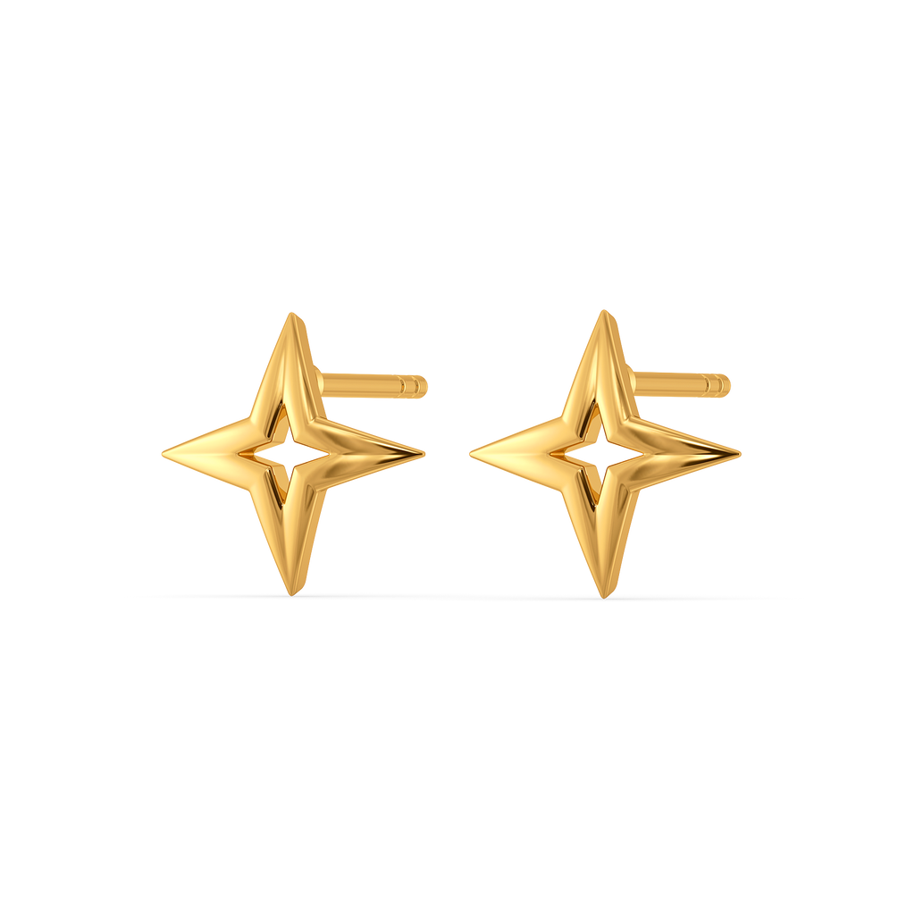Zig Zag Spark Gold Earrings