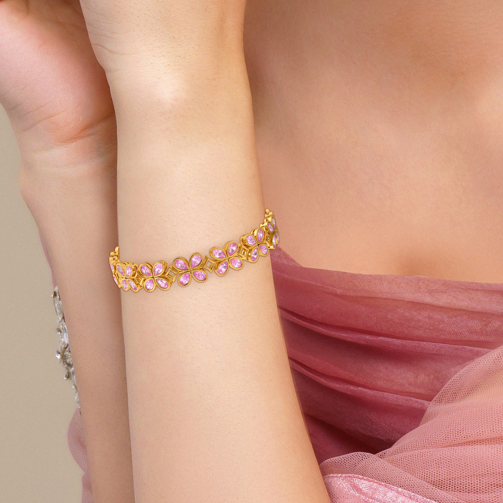 Pink Moments Gemstone Bangles