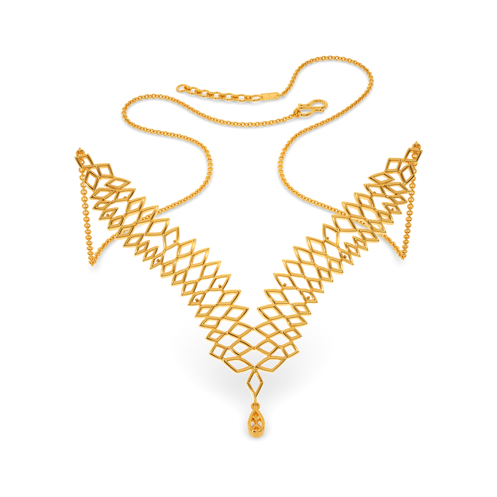 Net Zoned Gold Necklaces