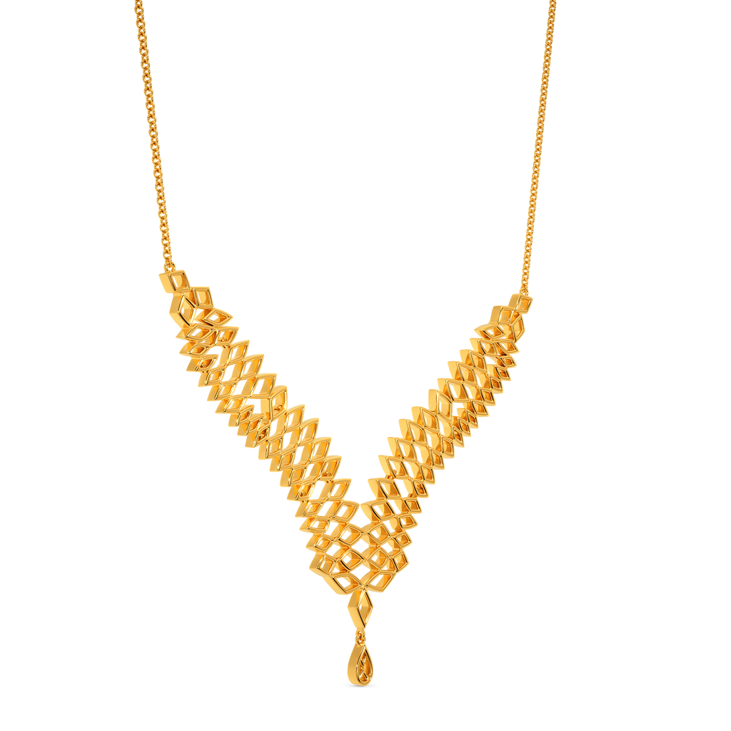 Net Zoned Gold Necklaces
