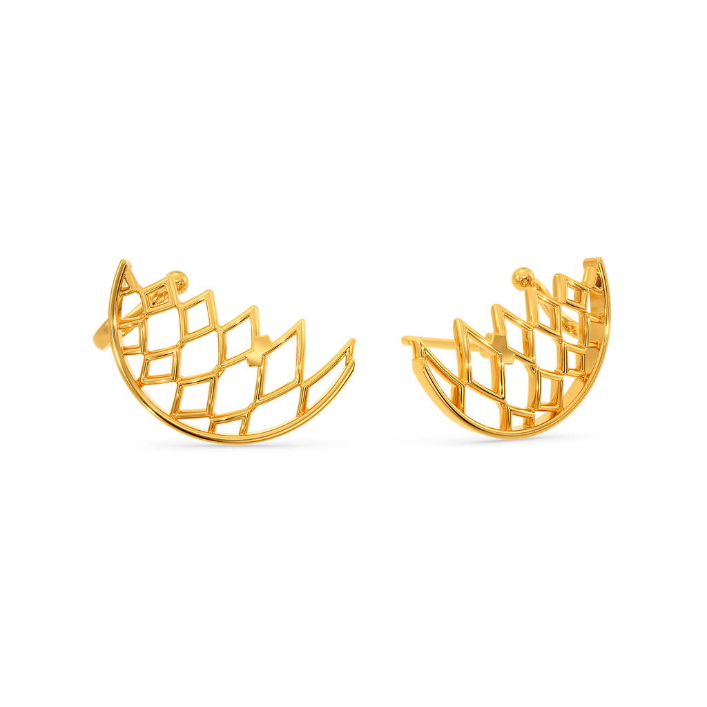 Net Love Gold Earrings
