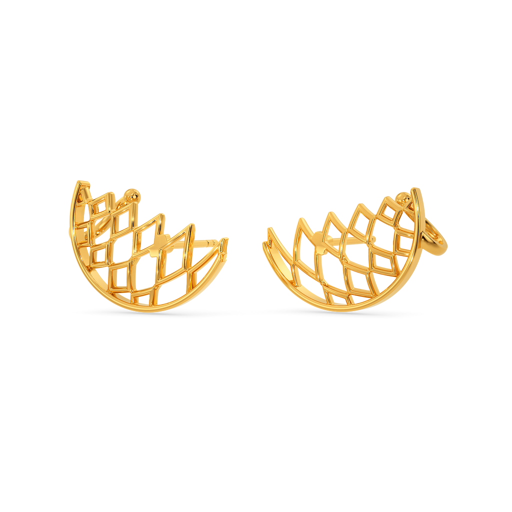 Net Love Gold Earrings