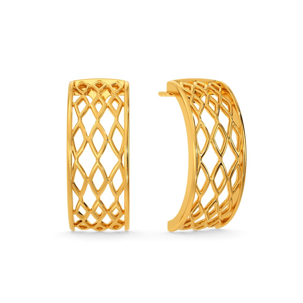 Net Gaze Gold Earrings