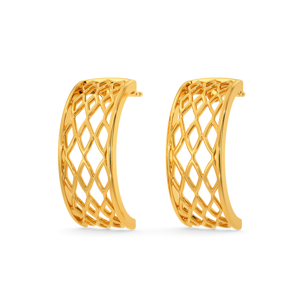 Net Gaze Gold Earrings