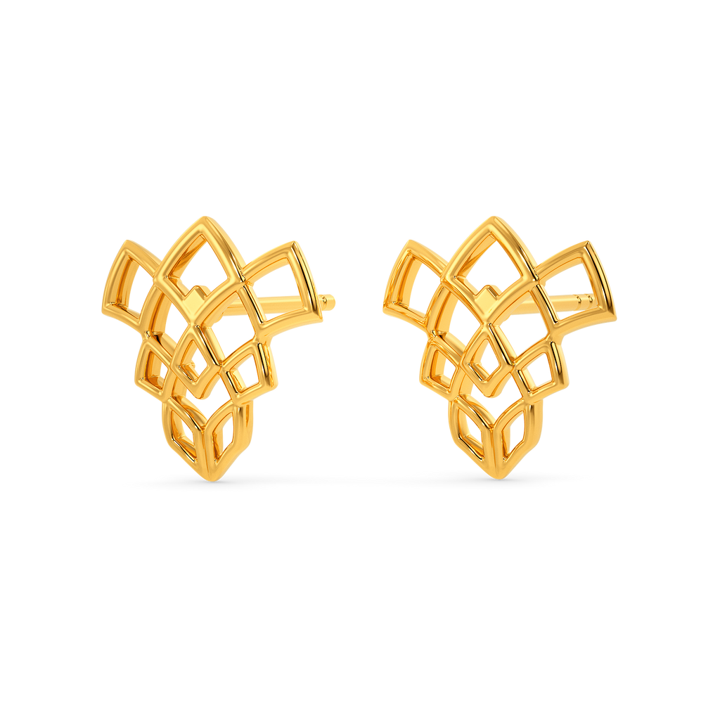 Net Gaze Gold Earrings