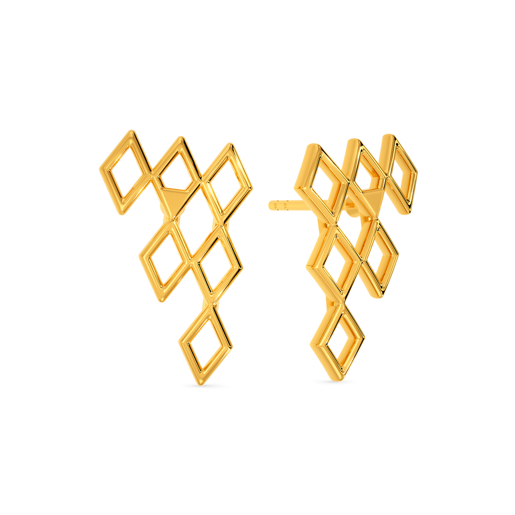 Fall For Nets Gold Earrings