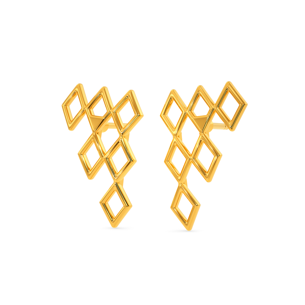 Fall For Nets Gold Earrings