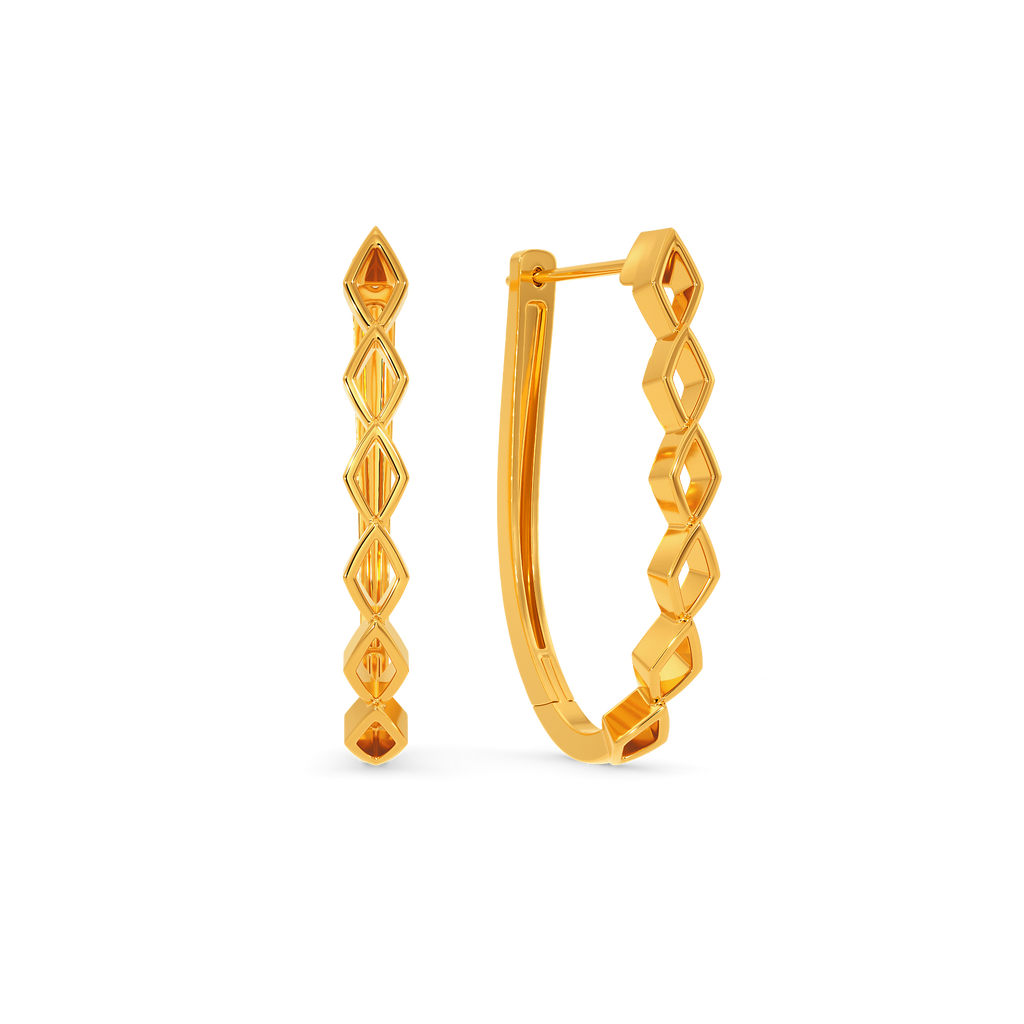 Net Wrapped Gold Earrings