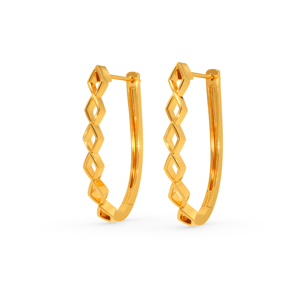 Net Wrapped Gold Earrings