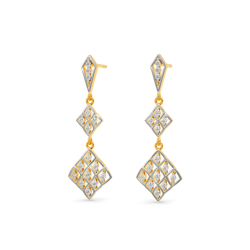 Neat Net Diamond Earrings