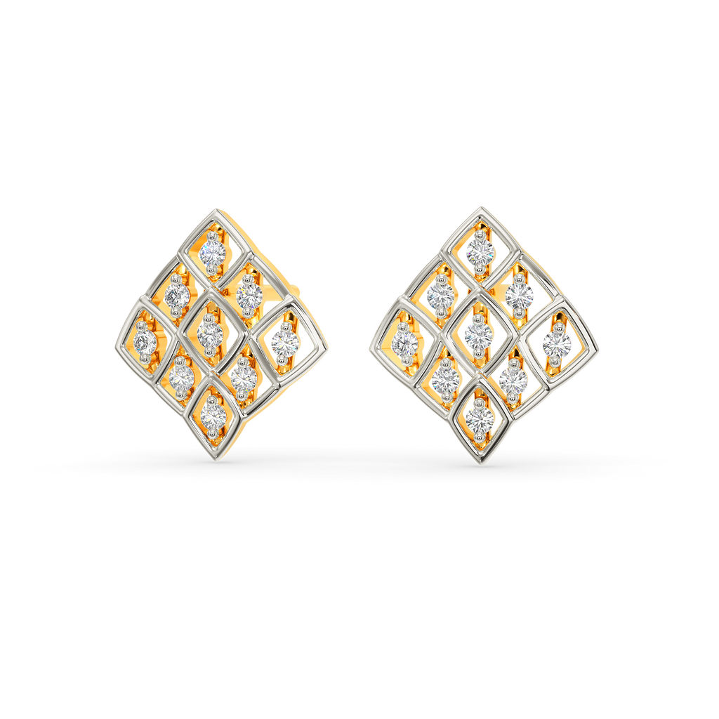 Neat Net Diamond Earrings
