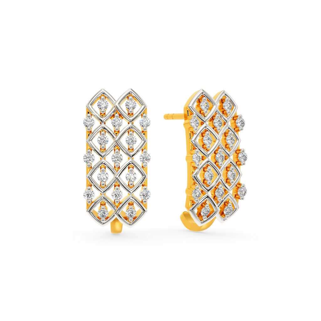 Cover Me In Nets Diamond Earrings