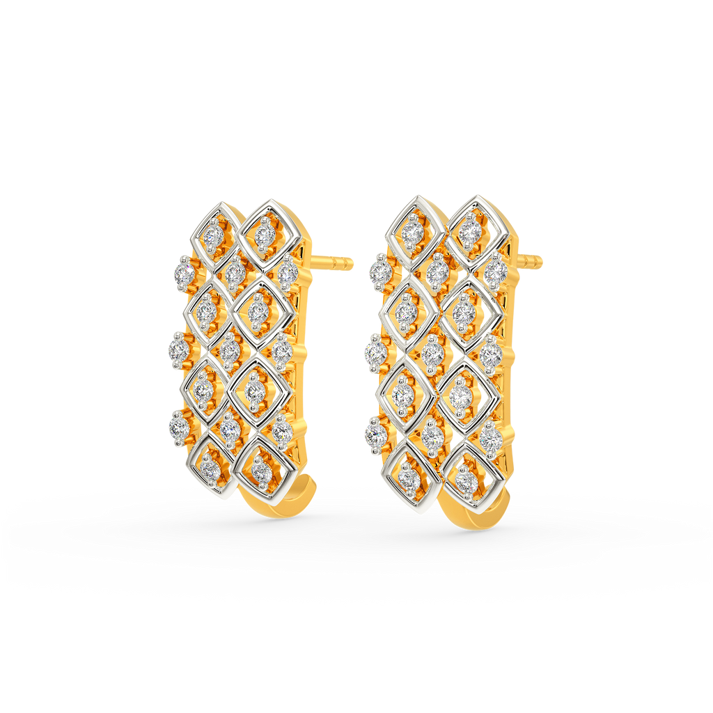 Cover Me In Nets Diamond Earrings