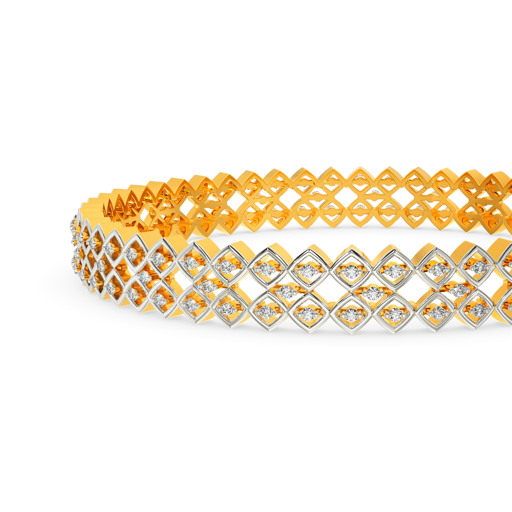 Cover Me In Nets Diamond Bangles
