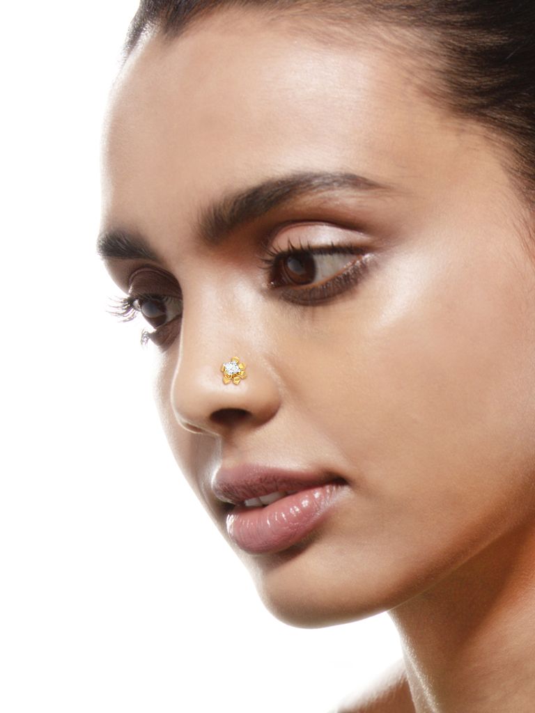 Petal Flutter Diamond Nose Pins