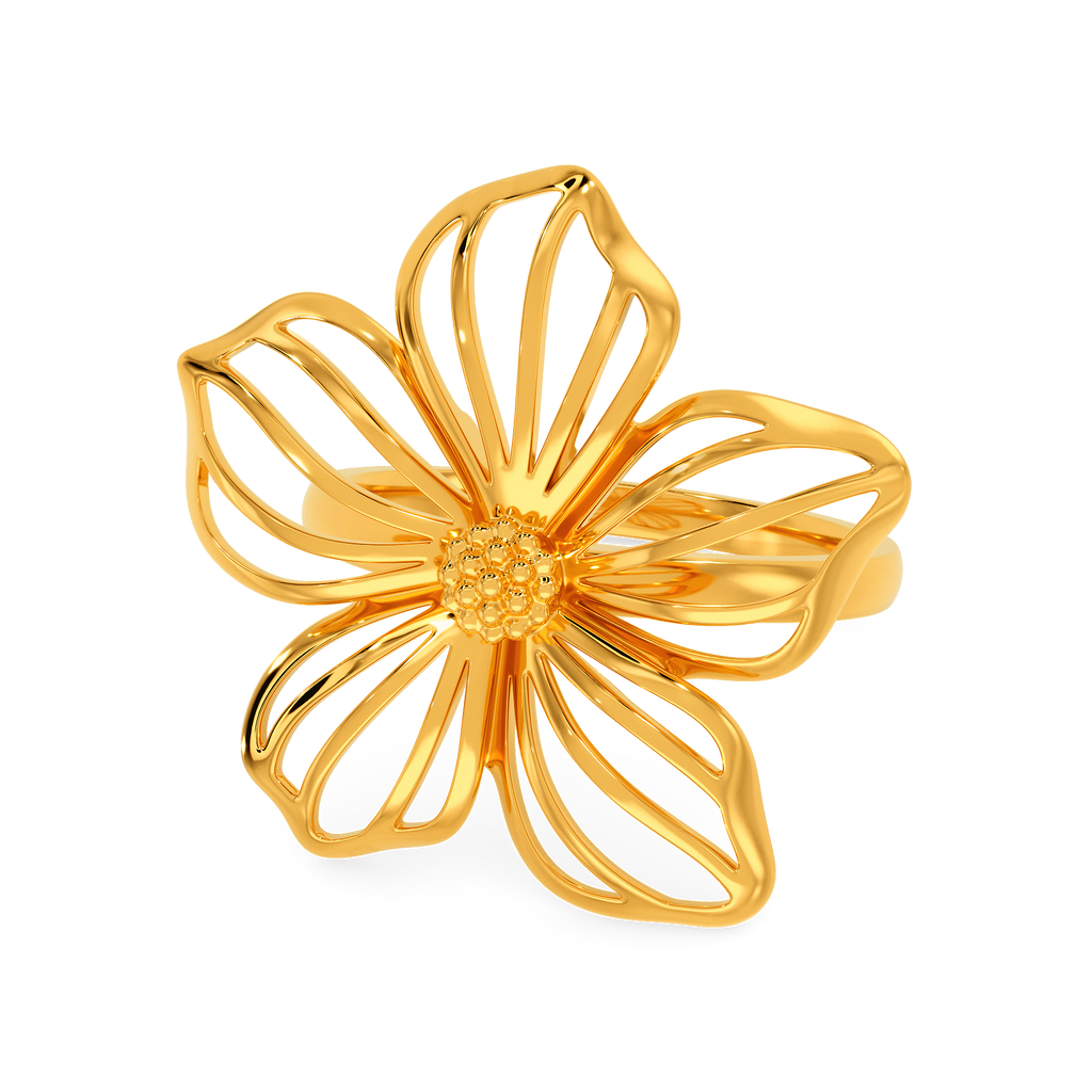 Blooming Heart Gold Rings alternate view 2