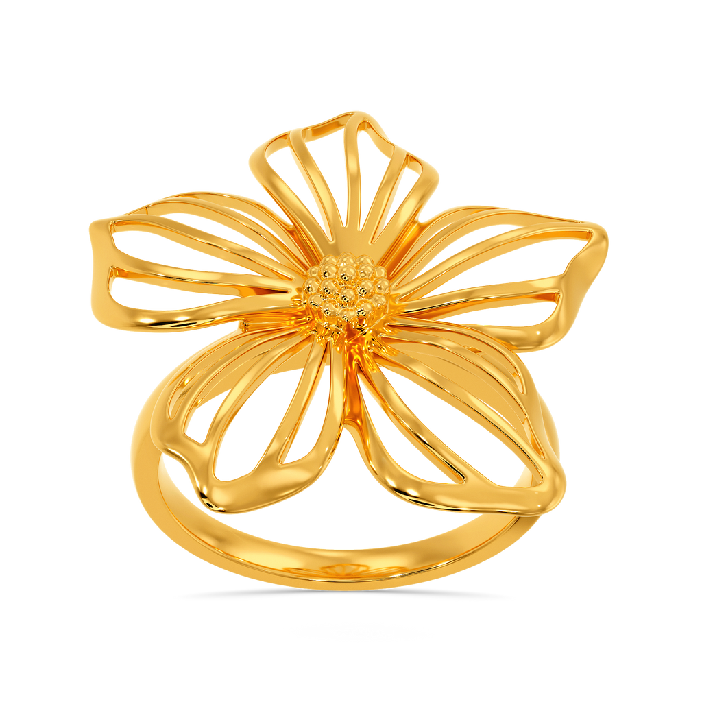 Blooming Heart Gold Rings alternate view 3