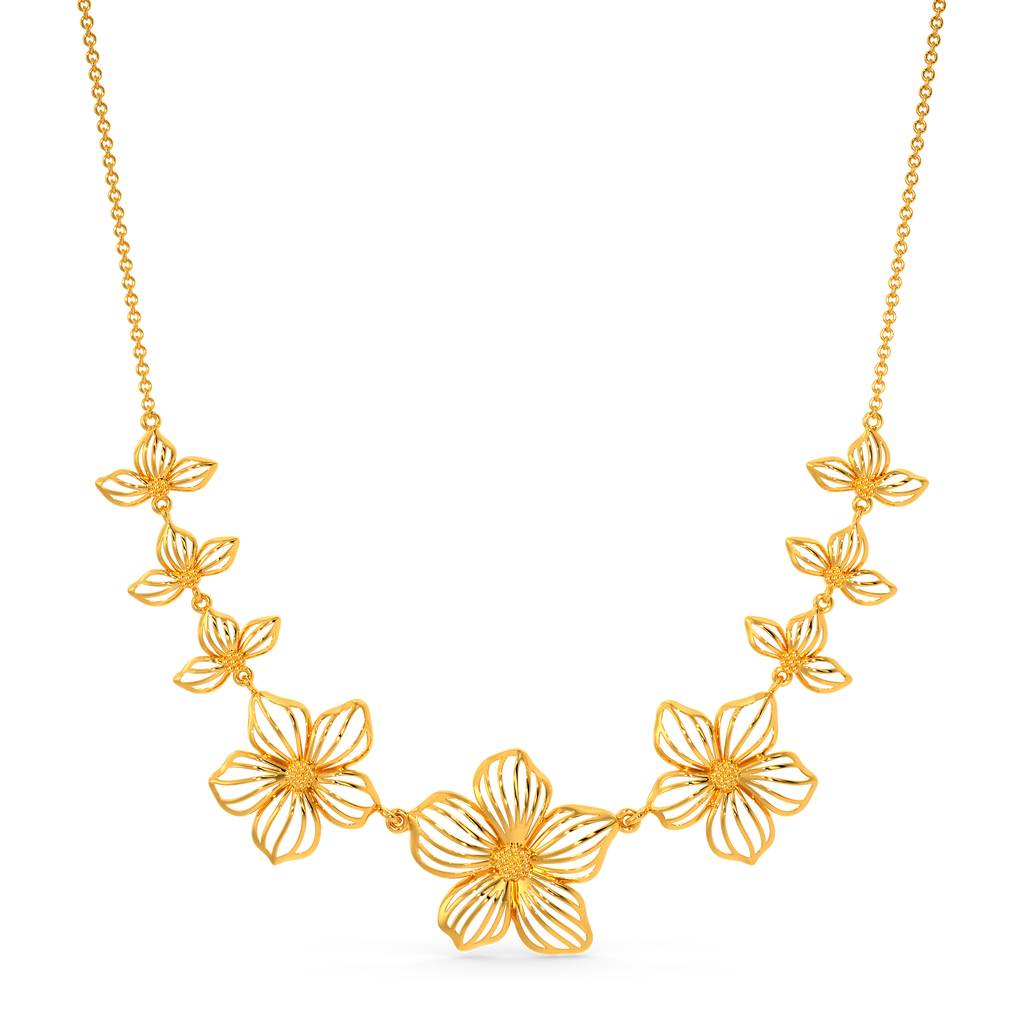 Blooming Heart Gold Necklaces