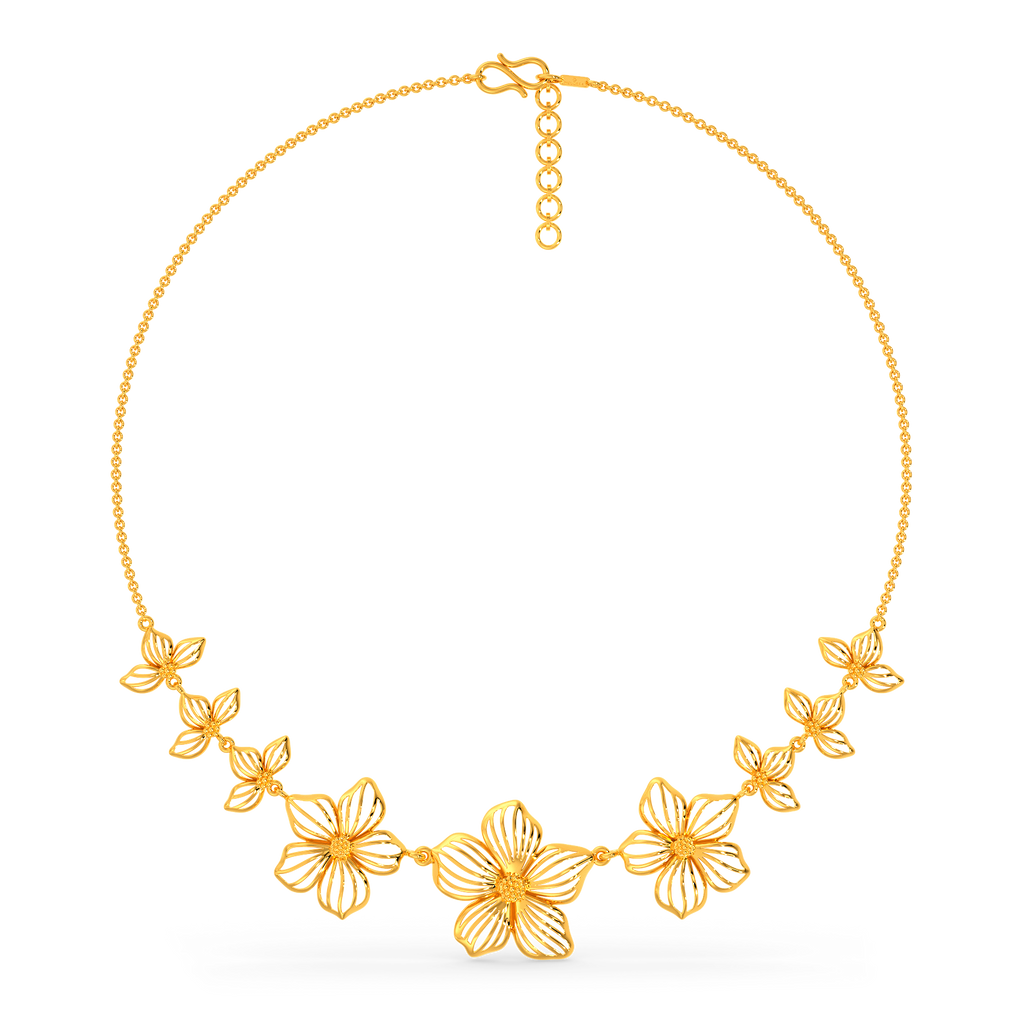 Blooming Heart Gold Necklaces
