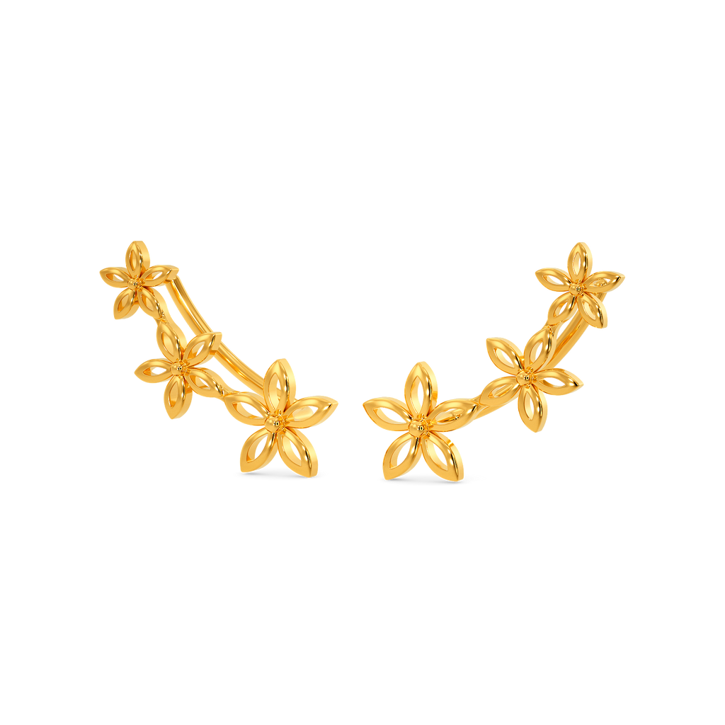 Florals of the Fall Gold Earrings