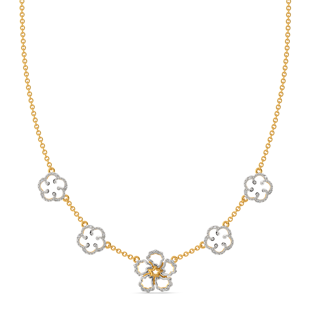 Bloom Curve Diamond Necklaces
