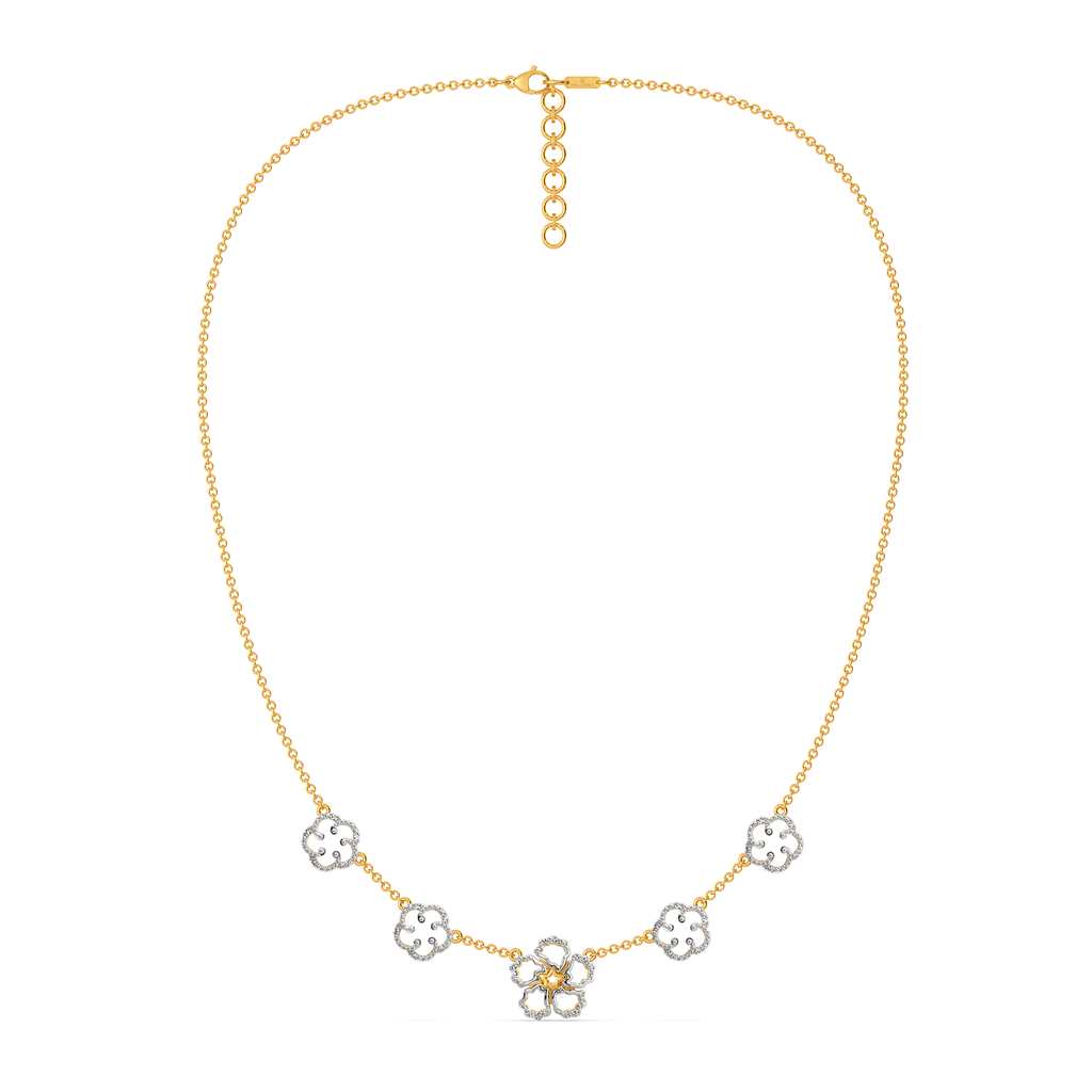 Bloom Curve Diamond Necklaces