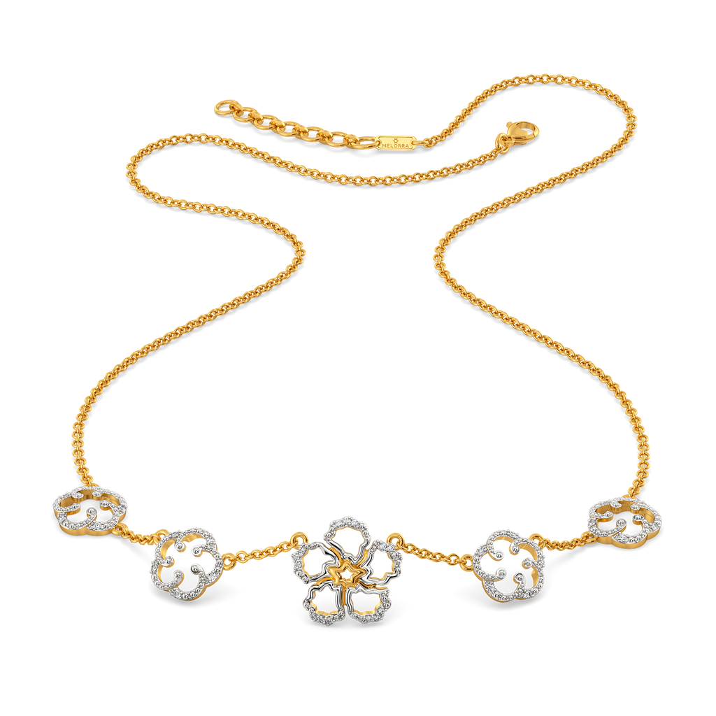 Bloom Curve Diamond Necklaces