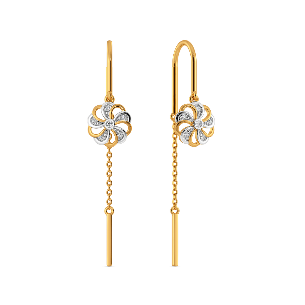 Garden Bezel  Diamond Earrings