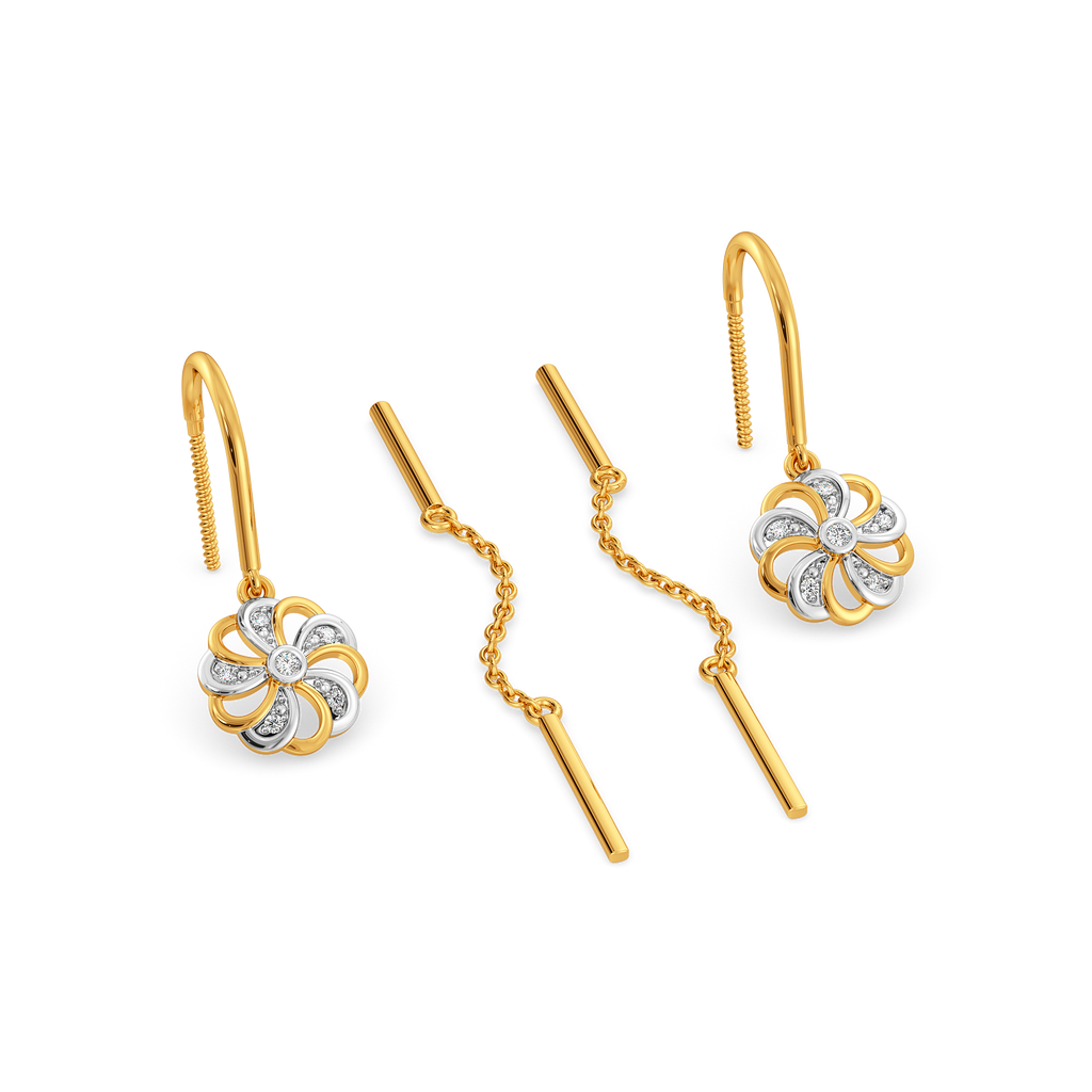 Garden Bezel  Diamond Earrings