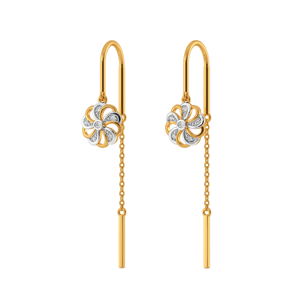 Garden Bezel  Diamond Earrings