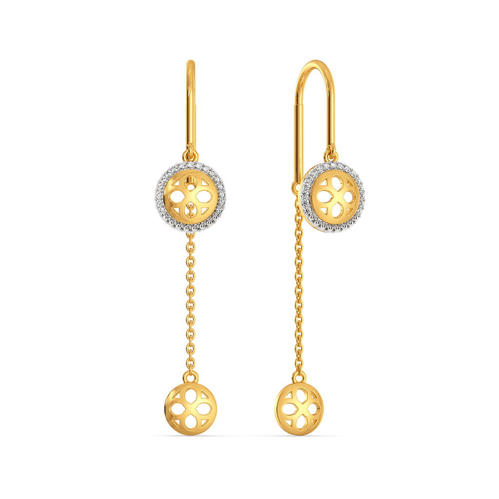 Button Filigree Diamond Earrings