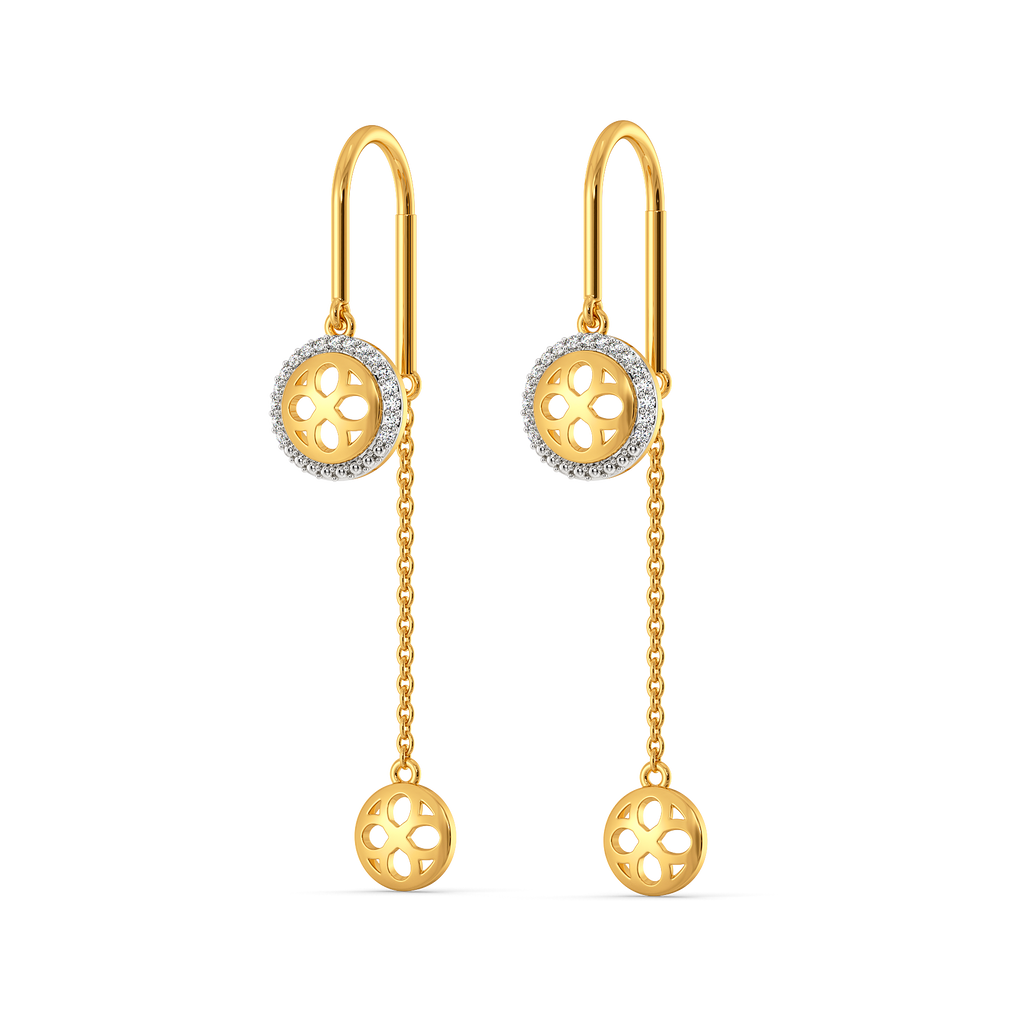 Button Filigree Diamond Earrings
