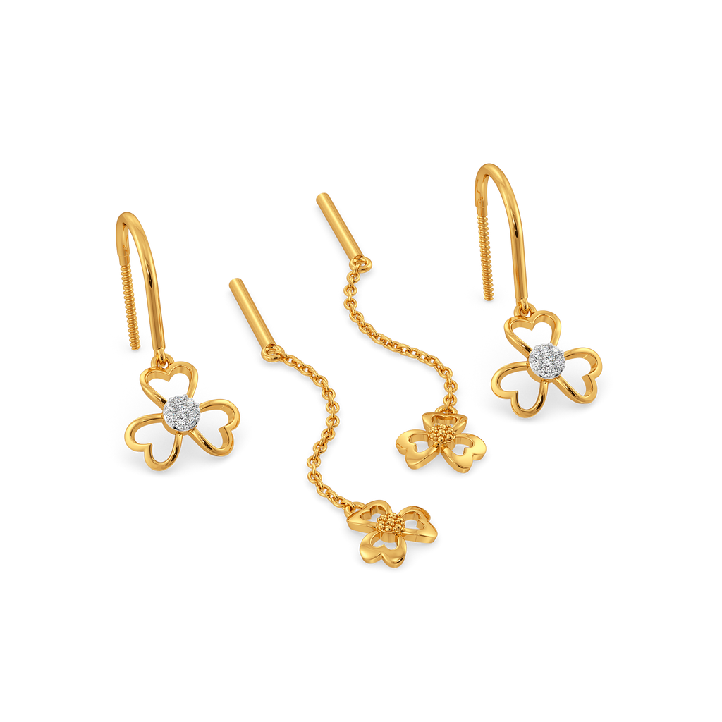 Floral Lace Diamond Earrings