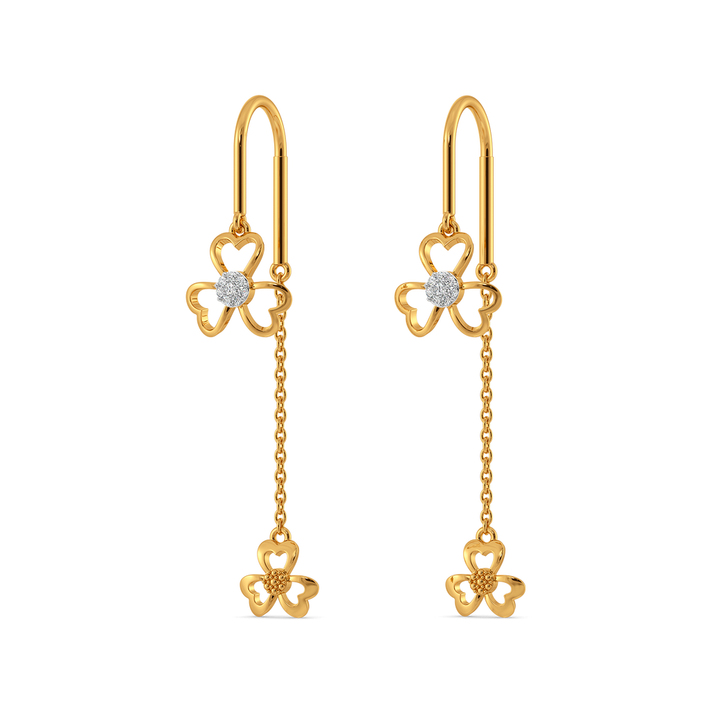 Floral Lace Diamond Earrings