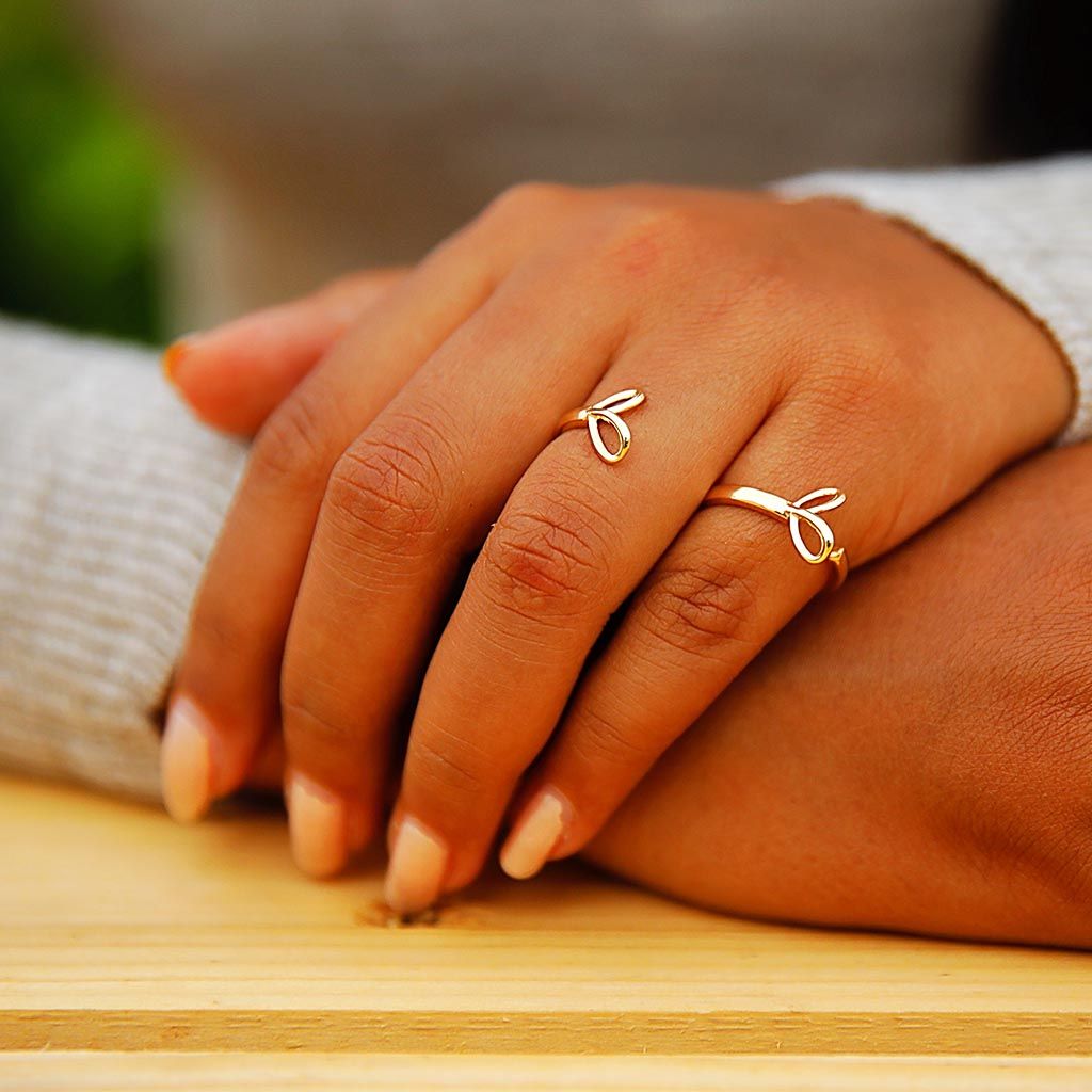 Twin Loop Gold Rings alternate view 1