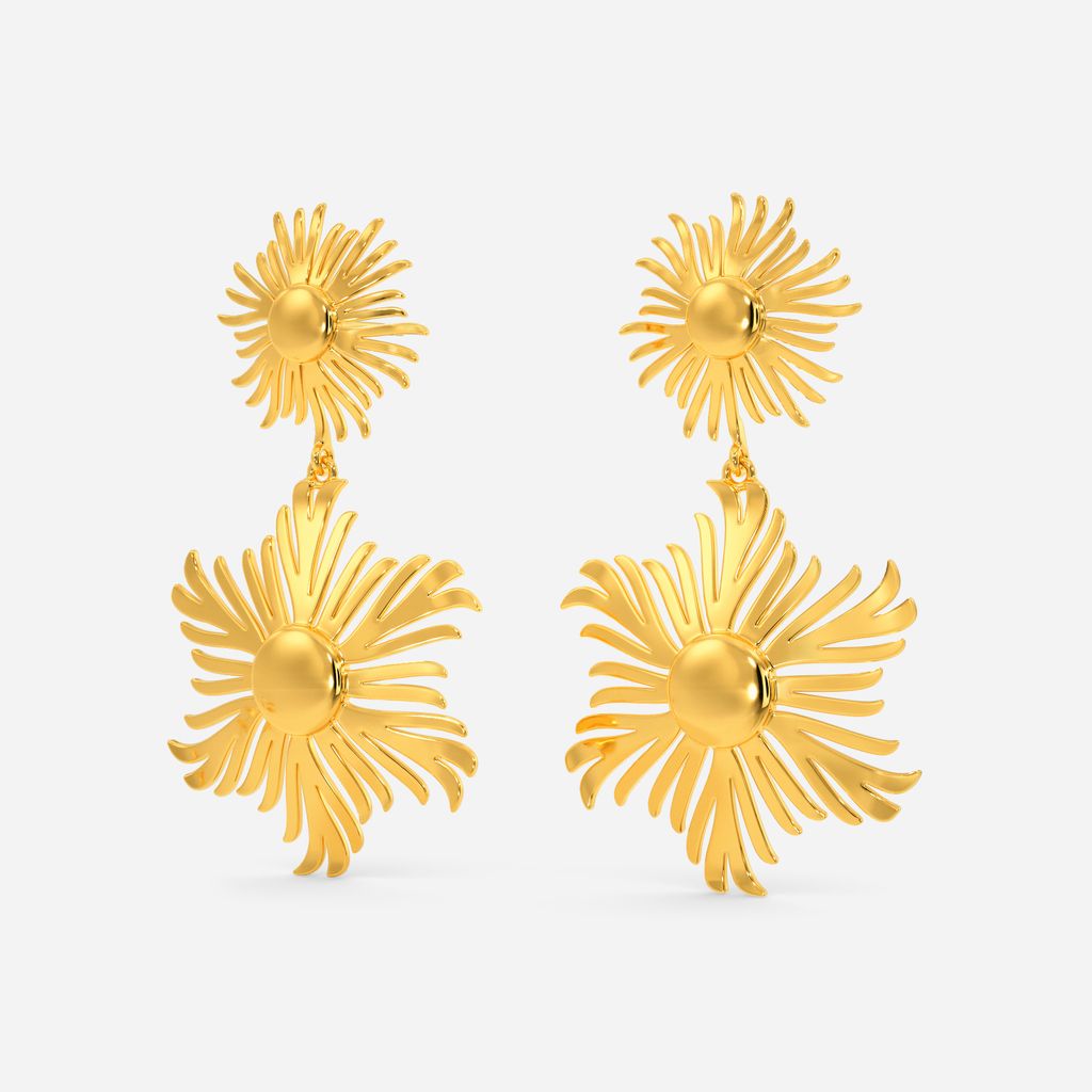 Whimsical Sun Gold Earrings