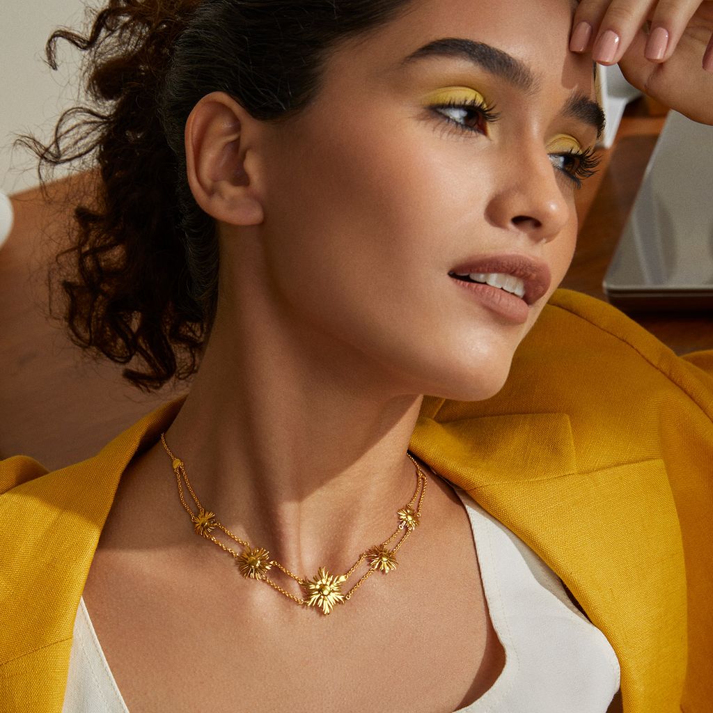 Whimsical Sun Gold Necklaces