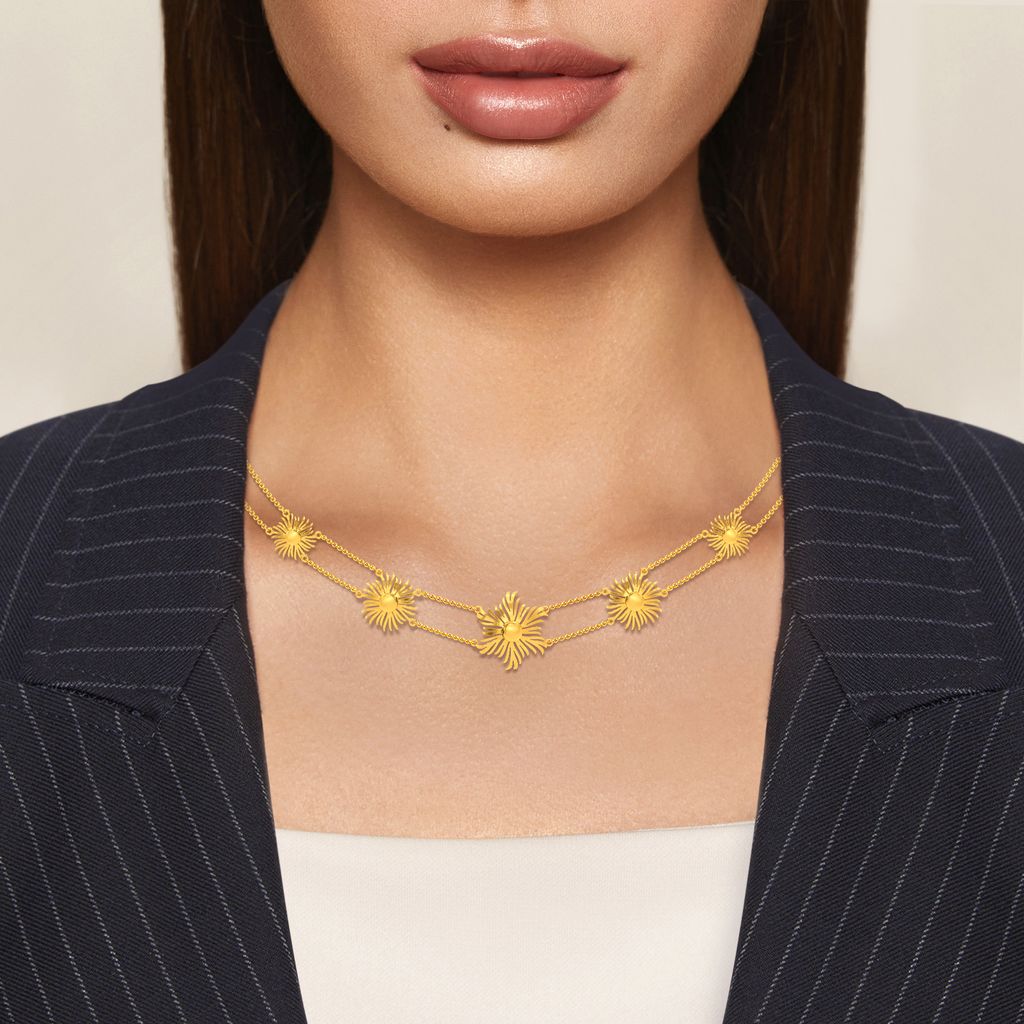 Whimsical Sun Gold Necklaces